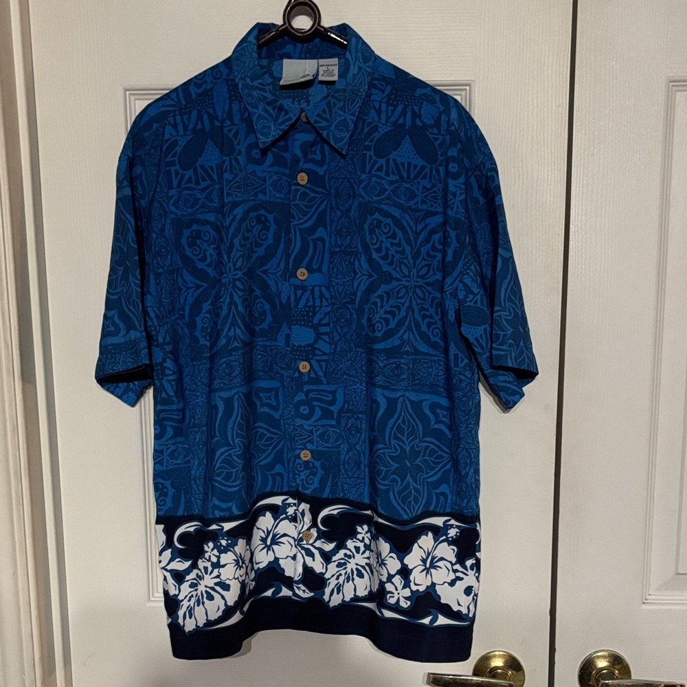 Blue Hawaiian Print Boys Shirt
